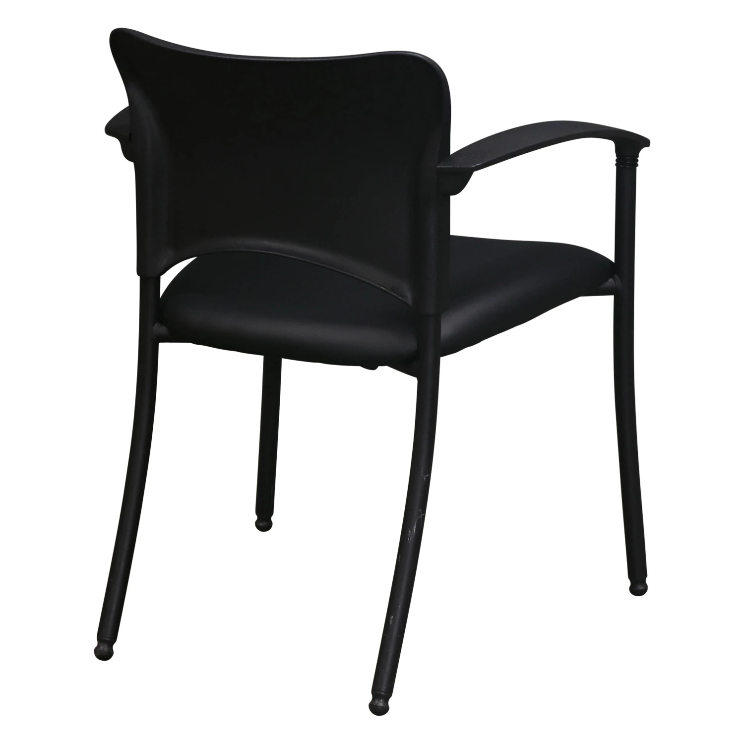 Teknion Amicus Used PU Leather Guest Chair, Satin Black 2 Teknion Amicus Used PU Leather Guest Chair, Satin Black - Image 2