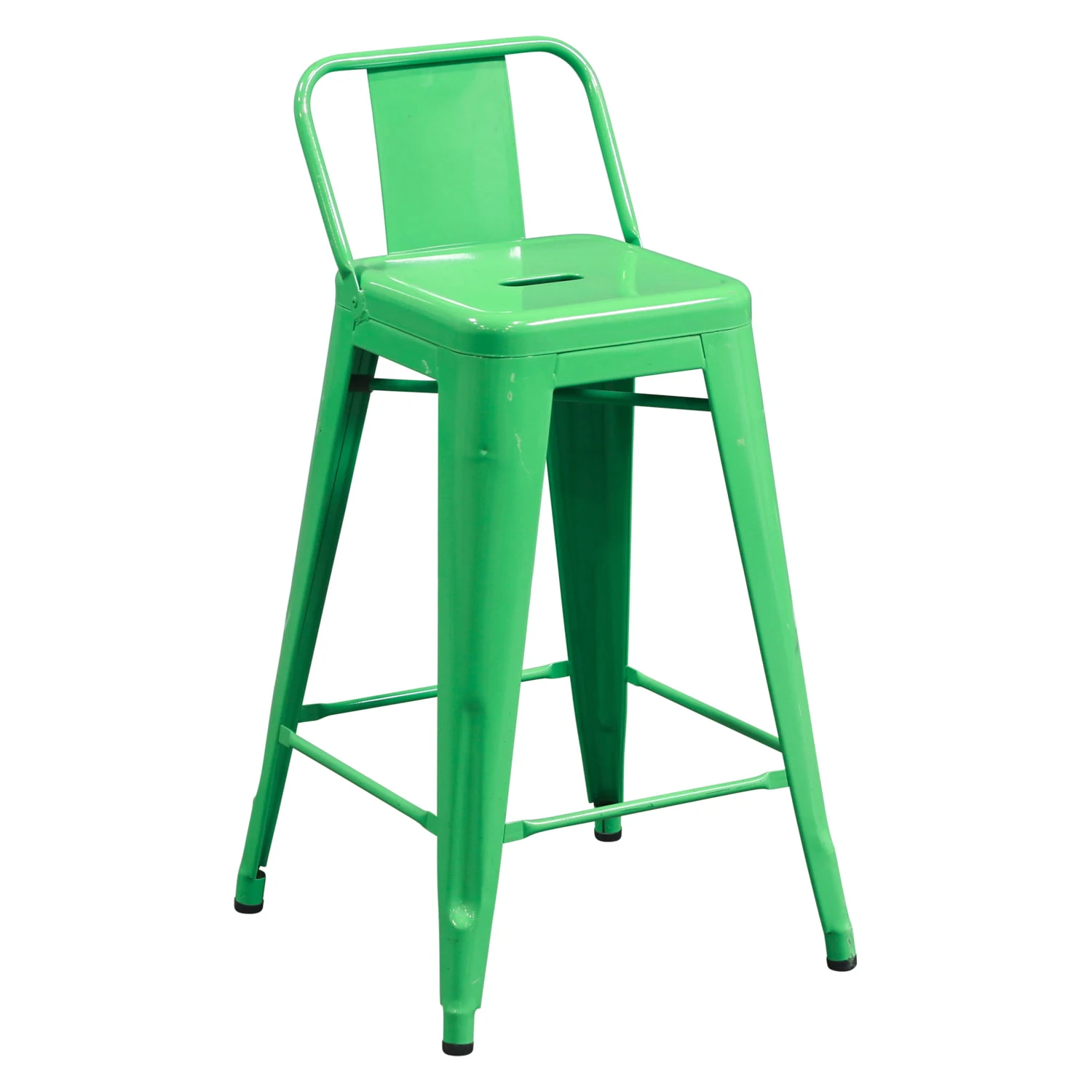 Other Tolix Used Low Back Metal Stool, Green 1 Other Tolix Used Low Back Metal Stool, Green