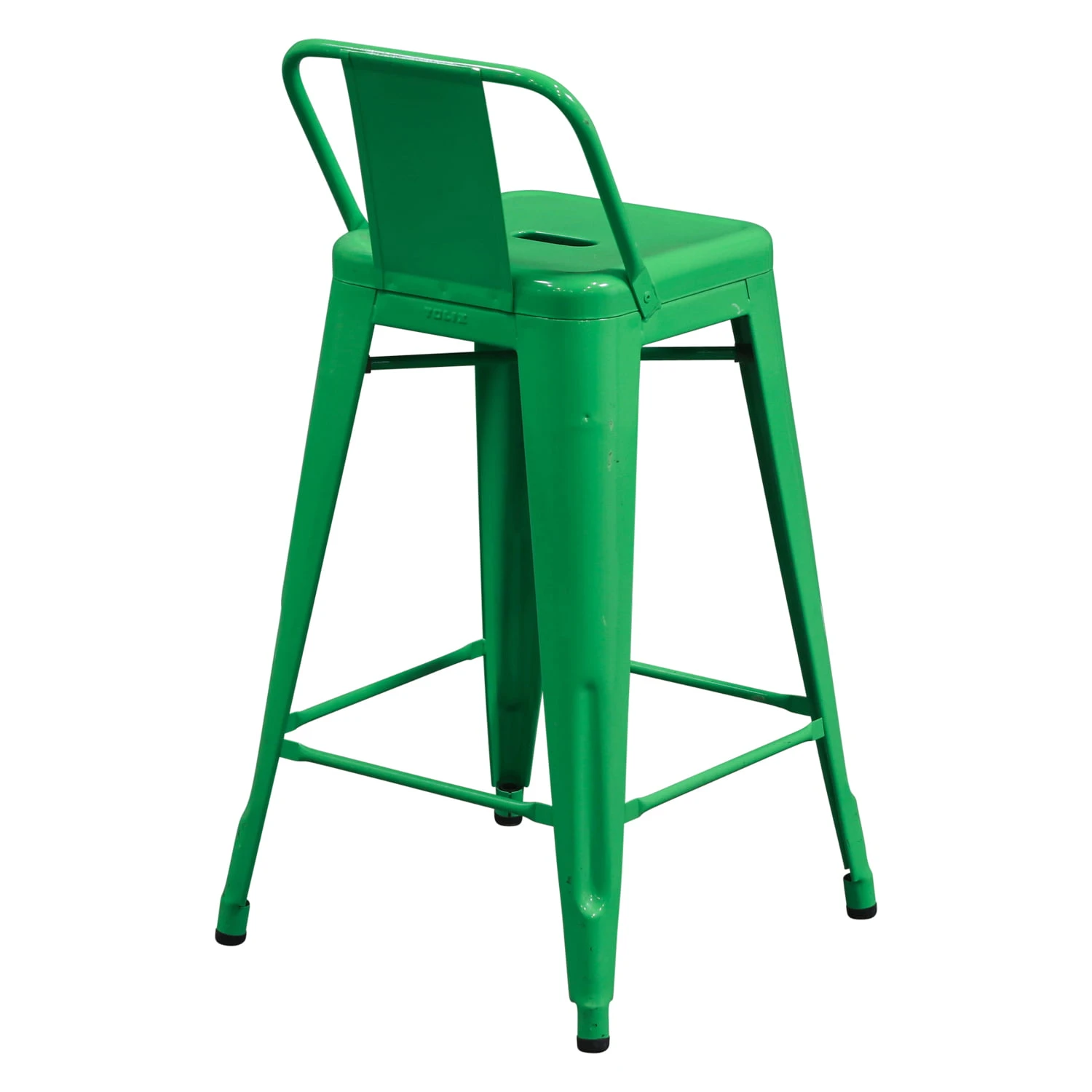 Other Tolix Used Low Back Metal Stool, Green 2 Other Tolix Used Low Back Metal Stool, Green - Image 2