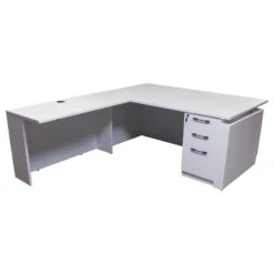 Westport Deluxe L-Shape Desk With Left Return, White -Office Furniture Store Westport Deluxe L Shape Desk with Left Return White 03