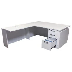 Westport Deluxe L-Shape Desk With Left Return, White -Office Furniture Store Westport Deluxe L Shape Desk with Left Return White 04