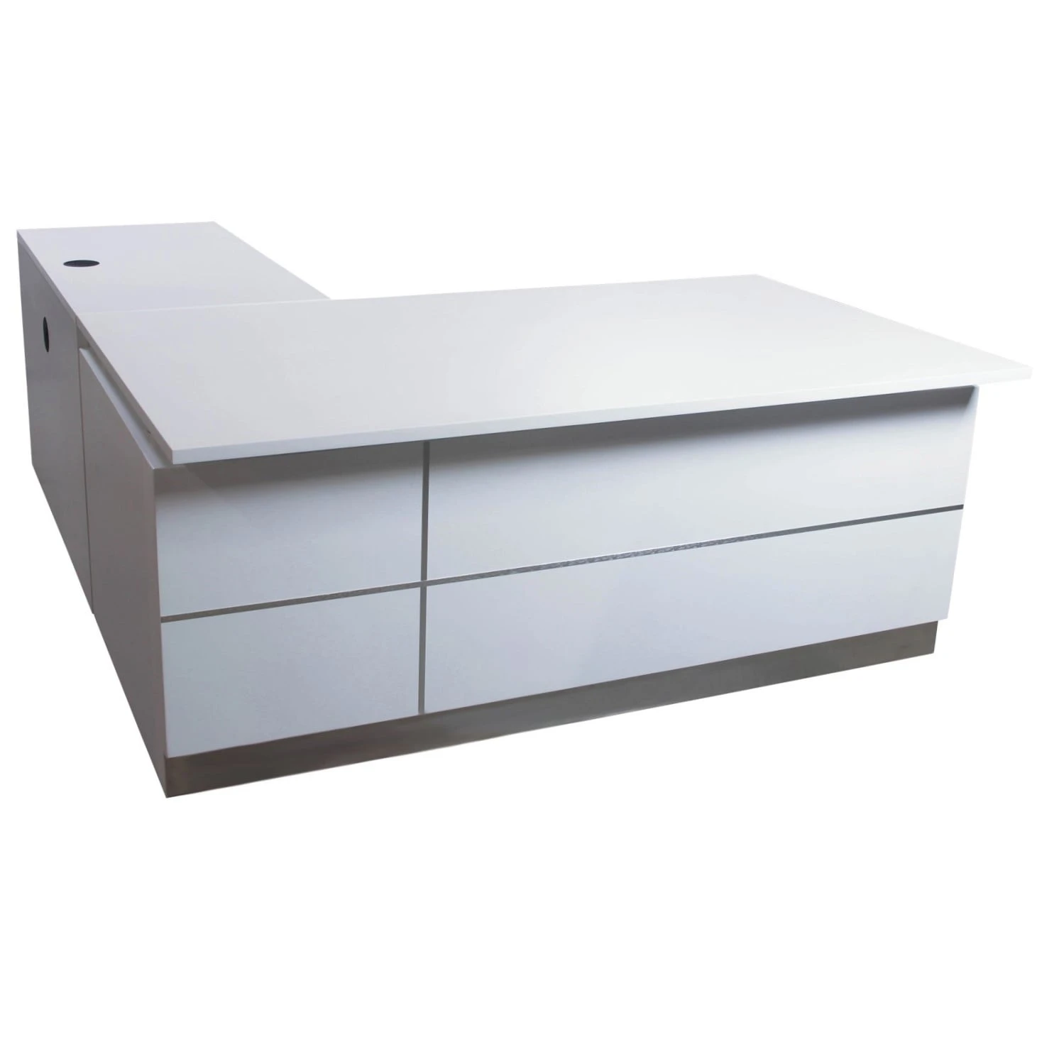 Westport Deluxe L-Shape Desk With Right Return, White 1 Westport Deluxe L-Shape Desk With Right Return, White