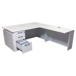 Westport Deluxe L-Shape Desk With Right Return, White 11 Westport Deluxe L-Shape Desk With Right Return, White -Office Furniture Store Westport Deluxe L Shape Desk with Right Return White 04