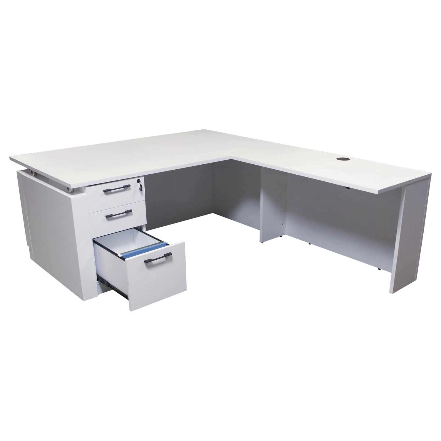 Westport Deluxe L-Shape Desk With Right Return, White 4 Westport Deluxe L-Shape Desk With Right Return, White - Image 4