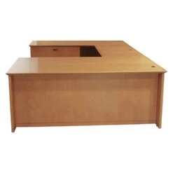 Wood Veneer Used Left Return U Shape Desk, Maple