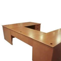 Wood Veneer Used Left Return U Shape Desk, Maple -Office Furniture Store Wood Veneer Used Left Return U Shape Desk Maple 07