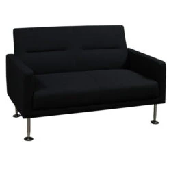 Celeste By GoSIT Modern Fabric Reception Loveseat, Black