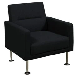 Celeste By GoSIT Modern Fabric Reception Chair, Black