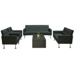 Celeste By GoSIT Modern Fabric Reception Couch, Gray -Office Furniture Store goSIT Gray Lounge Set Glam