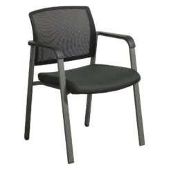 Skipper By GoSIT Mesh Back Side Chair, Black