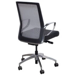 Maris By GoSIT Leather And Mesh Conference Chair, Black And Gray -Office Furniture Store goSIT Modern Mid Back Leather Mesh Chair Gray Black 03