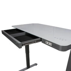 GoSIT New Electric 24×48 White Glass Top Lifting Desk, Gray Base -Office Furniture Store goSIT New Electric 24x48 White Glass Top Lifting Desk Gray Base 05