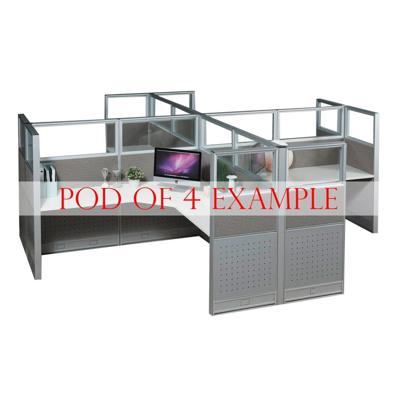 24×60 New GoSIT Max06 Cubicle Fabric And Clear Glass Wing Panel, Taupe 4 24×60 New GoSIT Max06 Cubicle Fabric And Clear Glass Wing Panel, Taupe - Image 4