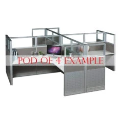 24×60 New GoSIT Max06 Cubicle Fabric And Clear Glass Middle Panel No Power, Taupe -Office Furniture Store goSIT Taupe Cube Short 02 Example 7