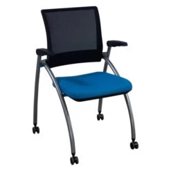 Paoli Used Mesh Back Nesting Chair, Blue